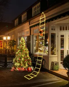 10ft LED Christmas Ladder Lights – Santa Claus Decor for Indoor/Outdoor, Warm White