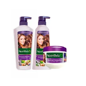 Nutribela 15 Enzimoterapia Shampoo 400mL + Acondicionador 400mL + Tratamiento 300mL (3 Pack)