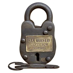 San Quentin Prison Cast Iron Lock with Brass Tag & Keys