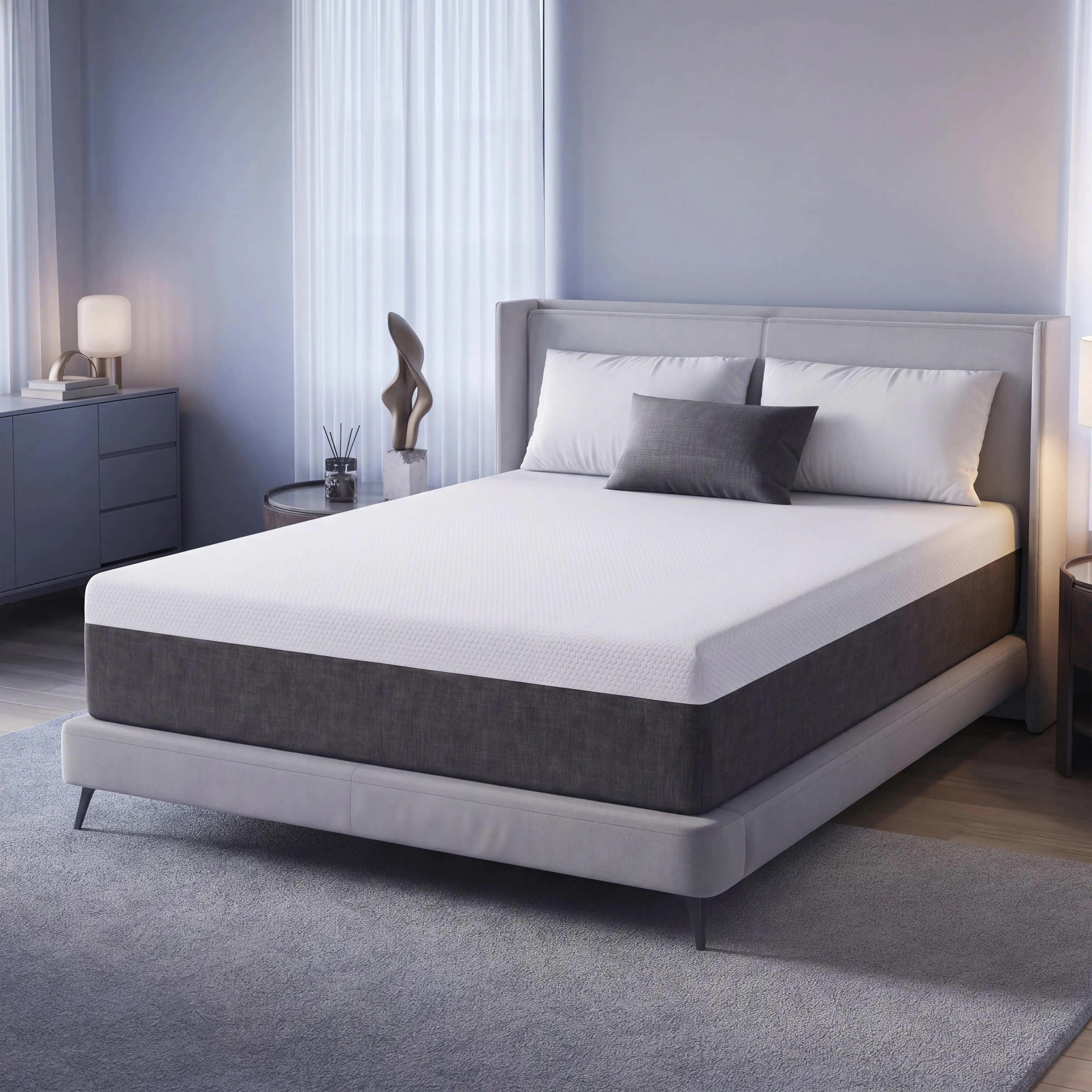 Summer 6/10Inch Gel Memory Foam Mattress – Pressure Relief & Motion Isolation, queen size mattress Breathable Medium Firm Comfort 6/10 Inch Twin/Full/Queen/King Mattress