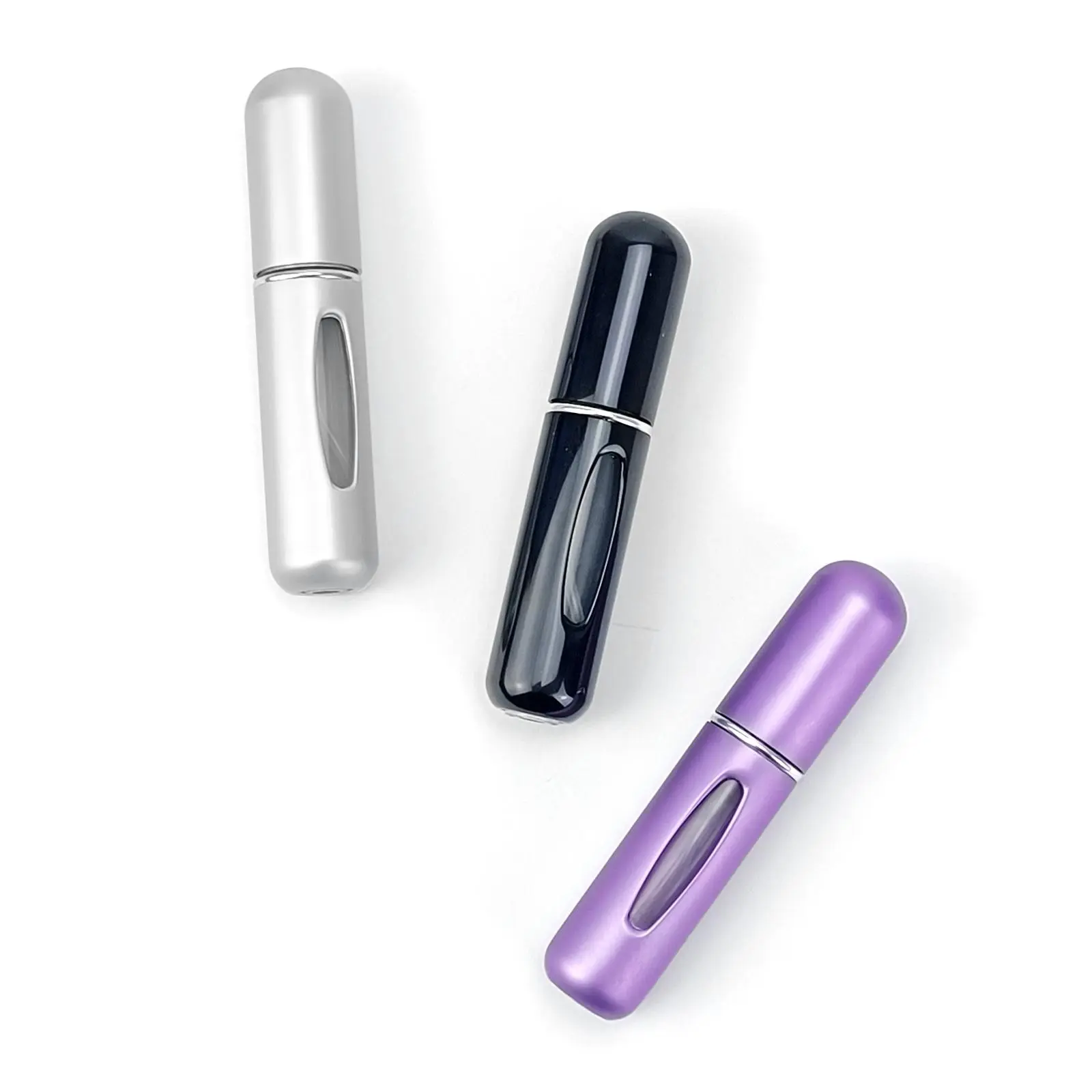 3pcs 5ML Aluminium Refillable Perfume Atomizers - Compact, Handy, Lightweight Durable Travel Mini Pocket Mister Spray Bottles with Tin Canister Organiser (Home Storage Accessory)