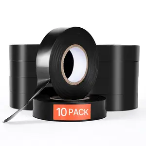 VEVOR 600V Electrical Tape,  , 10 Rolls, 3/4 in x 66 ft General Purpose PVC Insulating Wire, 0℉ to 221℉ Flame Retardant, Waterproof, Secure Adhesion, Weather Resistance, for Electrical Equipment, Black