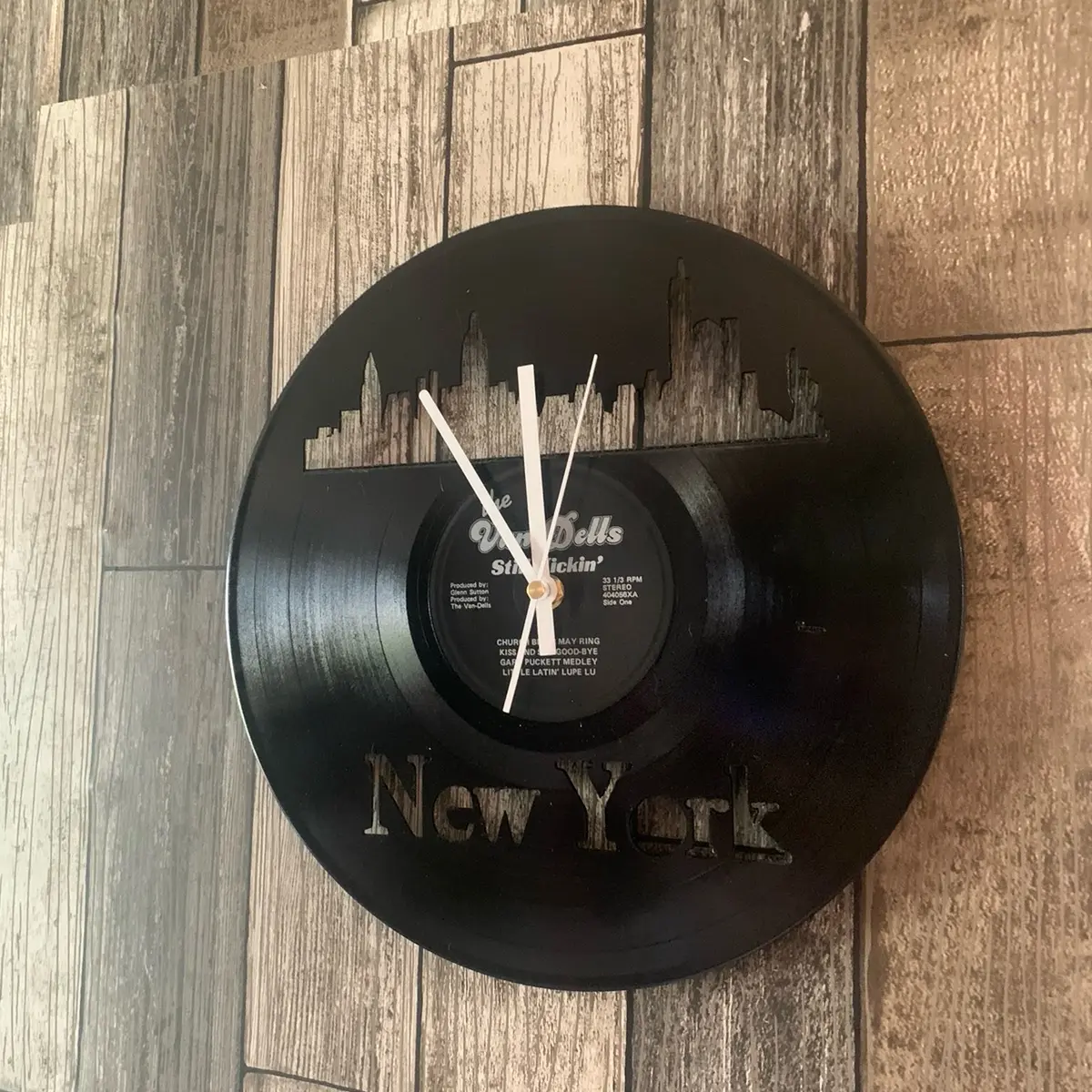 Vinyl Record City Wall Clock - Custom Name City Music Record Decorative Clock