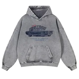 380g Autumn & Winter Cotton Hoodie Unisex Fit Vintage Washed Hoodie Soft Material Long Sleeve Pullover Tops Retro Fade Craft Sweatshirt Casual Style Warm Both for Men&Women Graphic Street Wear Machine Washable Gift for Boyfriend, Men's gifts