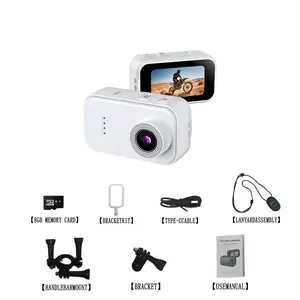 F2 Mini Digital Camera, 1080p HD, 130° wide-angle lens, features a 1.47-inch IPS screen, ultra-lightweight 25g body, magnetic chest mount, supports up to 128GB of storage, Type-C port, ideal for vlogging, sports, and pet videos, Video Recording Equipment
