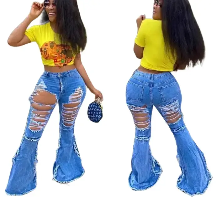 Baddie Jeans Ripped Drawstring Waist Baddie Jeans Ripped Drawstring Waist