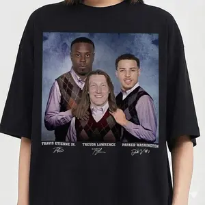 Travis Etienne Trevor Lawrence Parker Washington Jacksonville Football Step Bros Funny T-Shirt, graphic t-shirts, #Jjaguarrr merch, Game Day Shirt, men's clothing clothes merch, Funny Football Gift