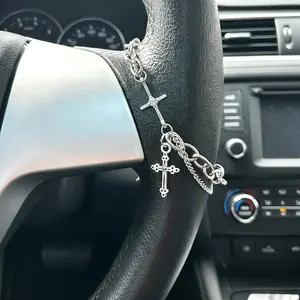Steering Wheel Bead Hanging Ornament, Car Pendant Accessory, Unique Fashion Gift, Automotive Decorations, Car Interior Decoration, Car Trinkets, Car Accessories, Stylish Beaded Charm