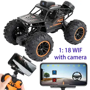 Camera Remote Control Car 2.4G 4WD Off-Road Climbing Vehicle SUV with 720P Camera Shooting Mobile App Control Live Streaming Photo Video Easy Playback 1:18 Scale Metal Alloy Off-Road Vehicle for Rough Terrains