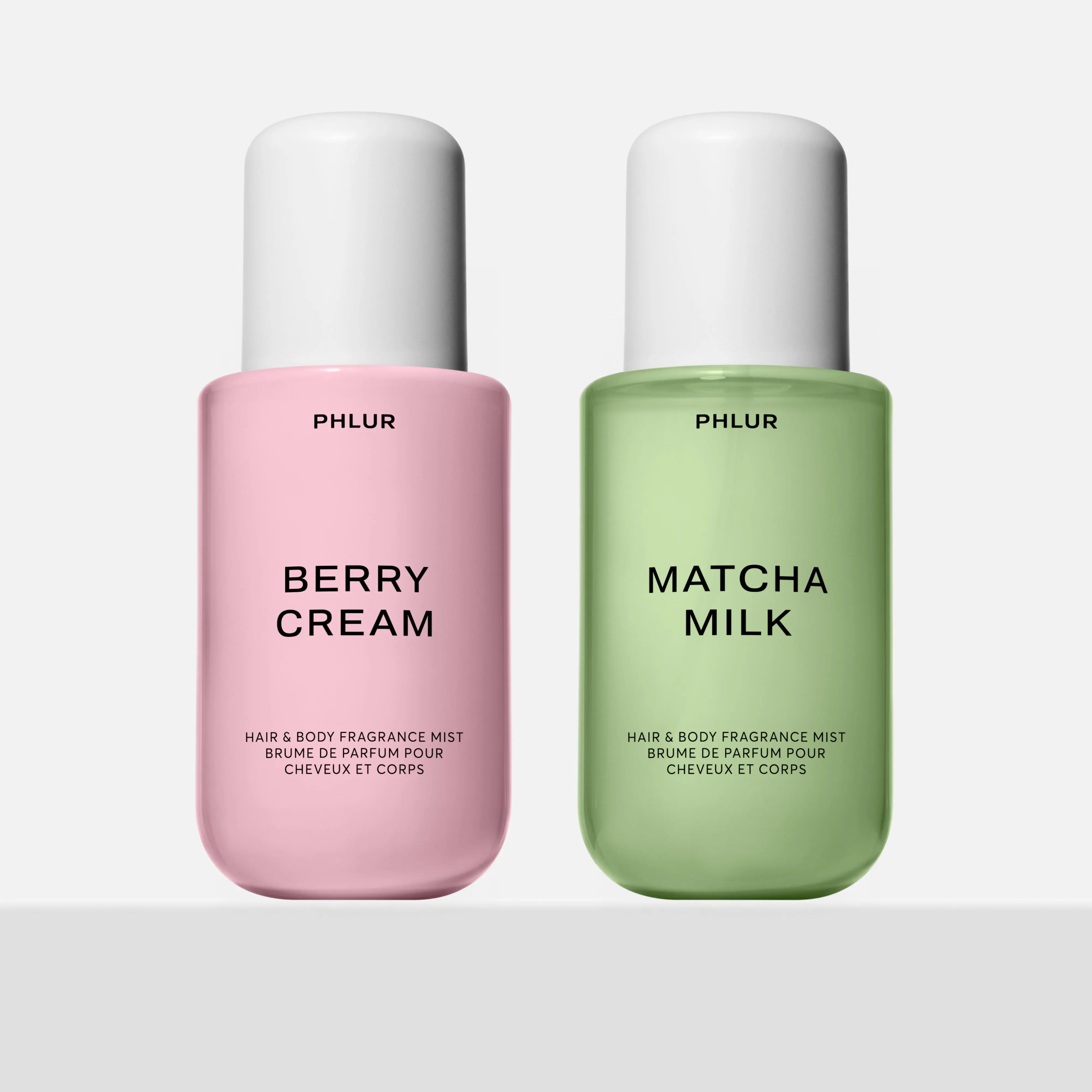 PHLUR Berry Matcha Latte Duo - Matcha Milk + Berry Cream Full Size Body Mist Set (2 x 8 fl oz)