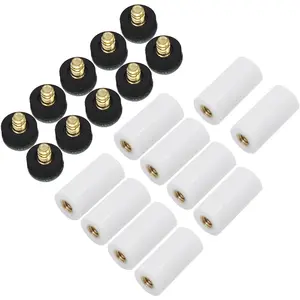 10Pcs 13mm Soft Grey Cue Tips Billiard Replacement Screw-on Tips with Pool Cue Stick Ferrules