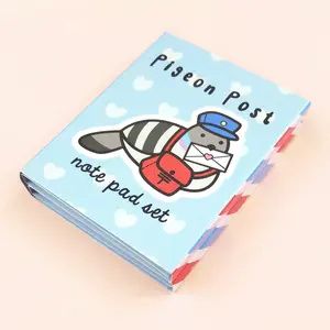 Poe the Pigeon Folding Notepad Book - cute bird stationery with sticky notes and page flags