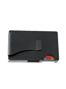 Carbon Fiber Minimalist Slim Wallet Minimalist Business Card Holder Wallet RFID Credit Visit Cardholder Money Clip Small Metal Wallets For Men Women