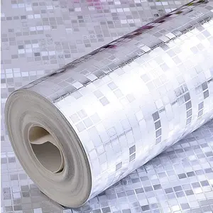 New Q QIHANG Gold/Silver/Pale Gold Foil Mini Mosaic Background Flicker Wall Paper Modern Roll/Hotel Ceiling/Decorative Wallpaper Roll 1.73'W x 31.2'