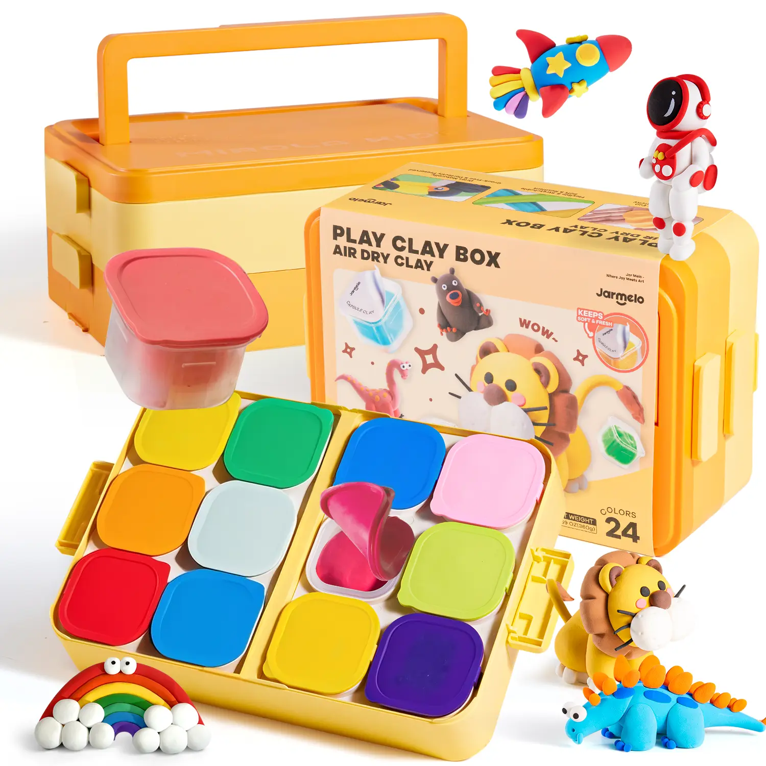 Air Dry Clay for Kids, Modeling Clay Kit with Storage Box & Sculpting Tools, Magic Molding Clay for Boys & Girls Crafts Gift, Fidget toys