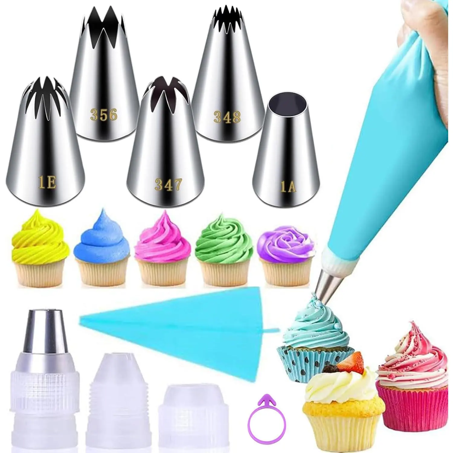 Large Piping Tips Set, Stainless Steel Cake Decorating Tips, Large ...