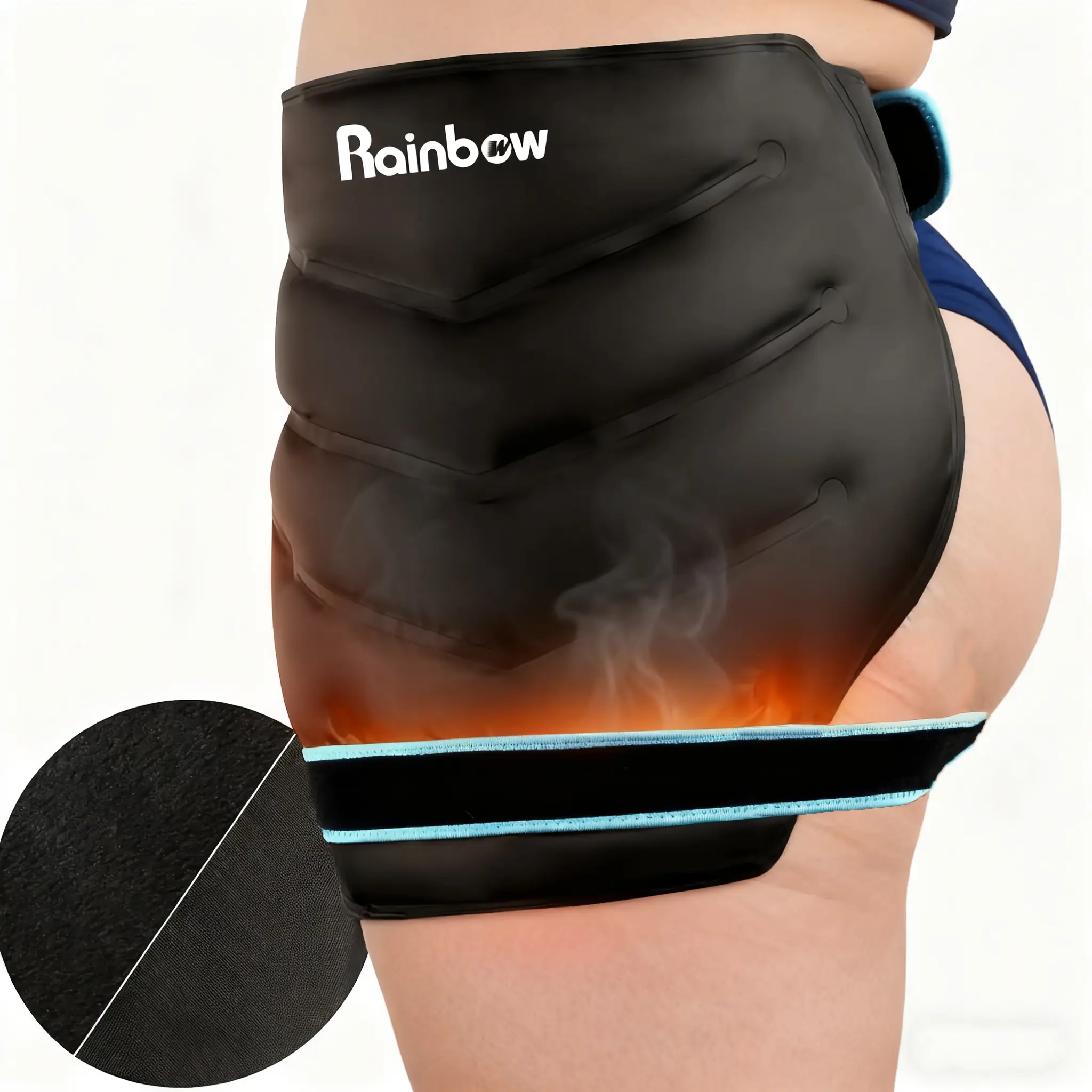 Plus Size Extended Length Reusable Gel Hip Wrap - Microwaveable Hot Compress & Cold Therapy for Hips, Thighs