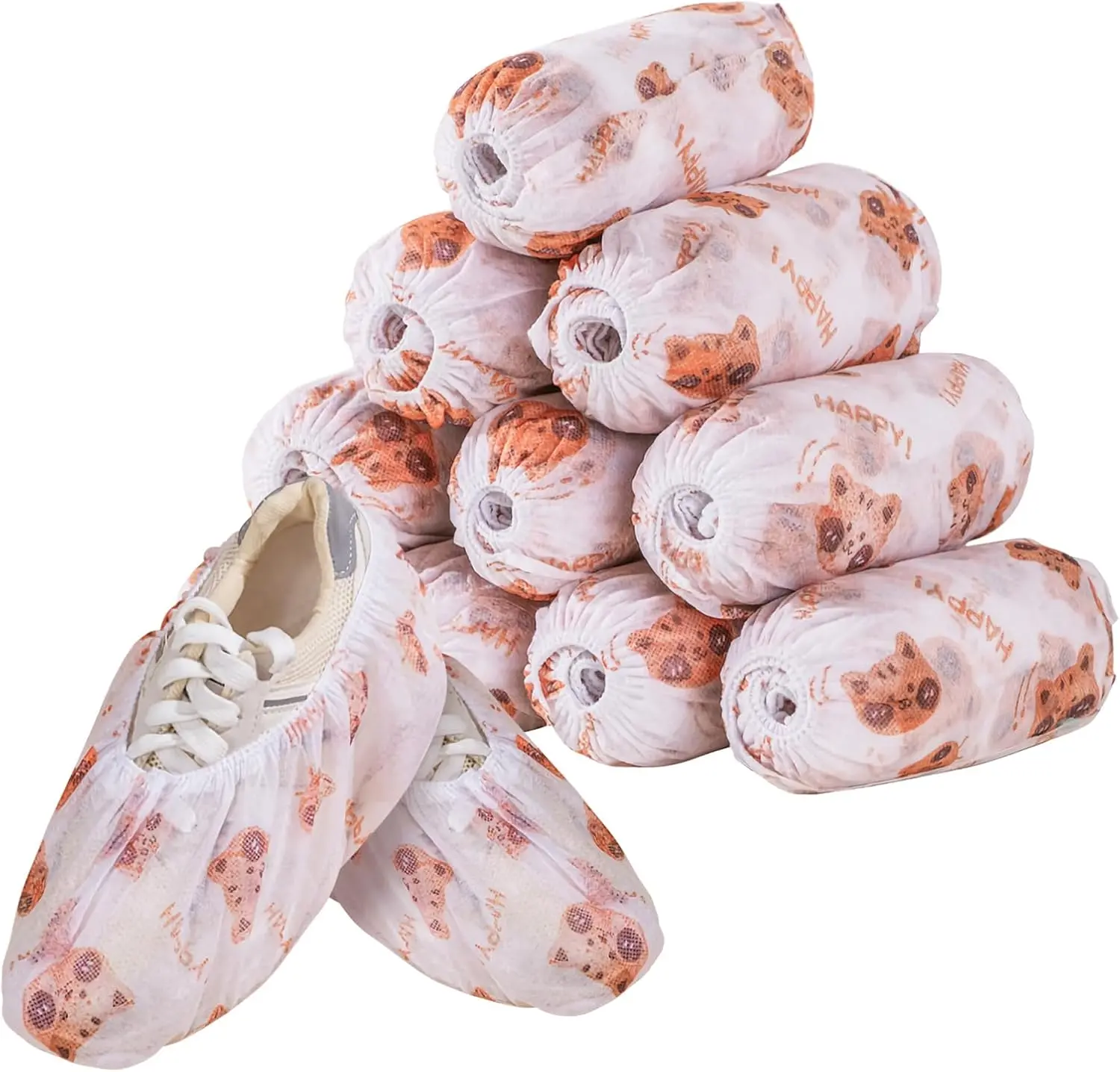 50 pcs  Hygienic Household Shoe Dust Cover Disposable Printed Shoe Cover Thickened Nonwoven Indoor Shoe Cover Wear-resistant Dustproof Foot Cover Size [15.7 * 5.7] in.