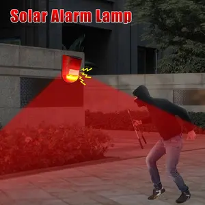 Solar Sound Alarm Motion Sensor |     129dB Outdoor Security Siren, 6 LEDs Flash Warning, Rechargeable Lithium Battery, RUOCIN Brand, Non-removable Photovoltaic Module