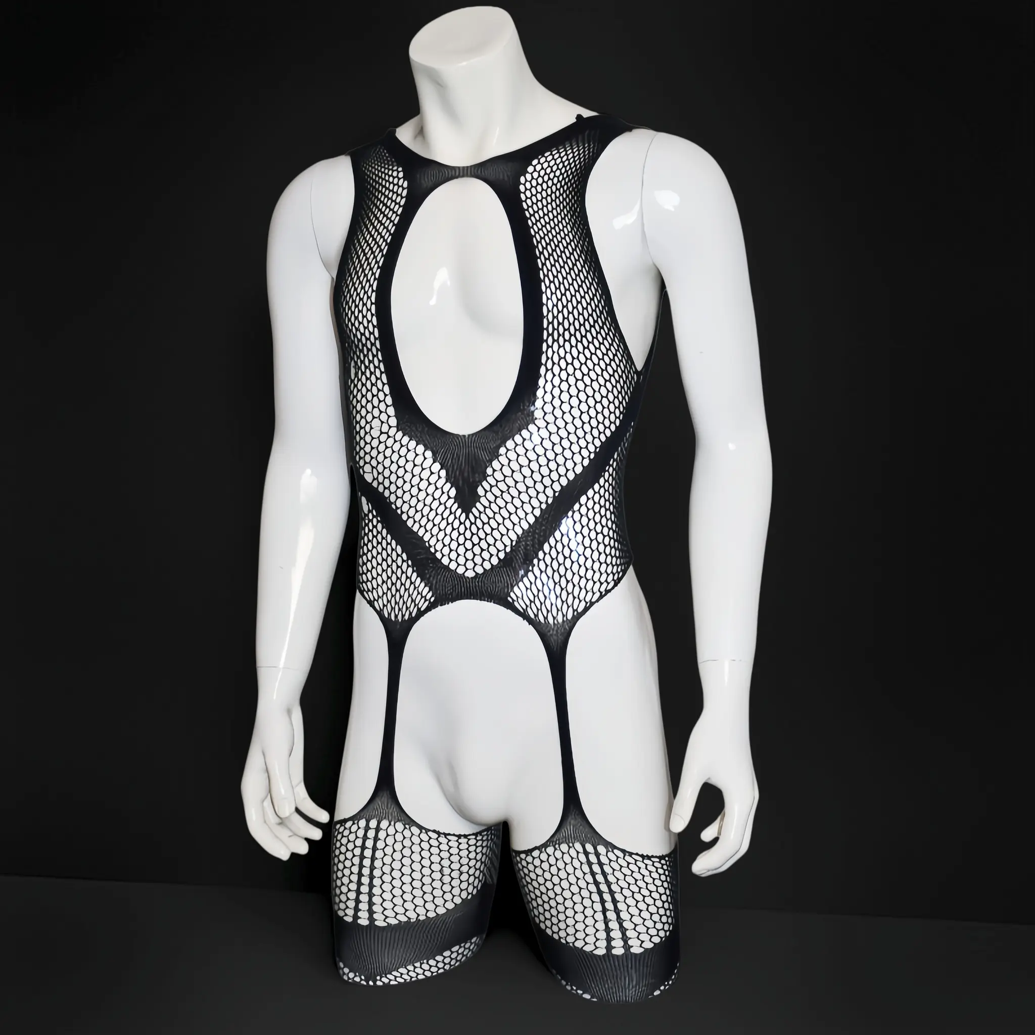 Men's Romantic Fishnet Bodysuit Set - Stretchy, Rippable/Tearable Mesh Lingerie, Sexy Lingerie for Date Night, Valentine's Day Gifts, Punk Lingerie, spicy lingerie, spicy look