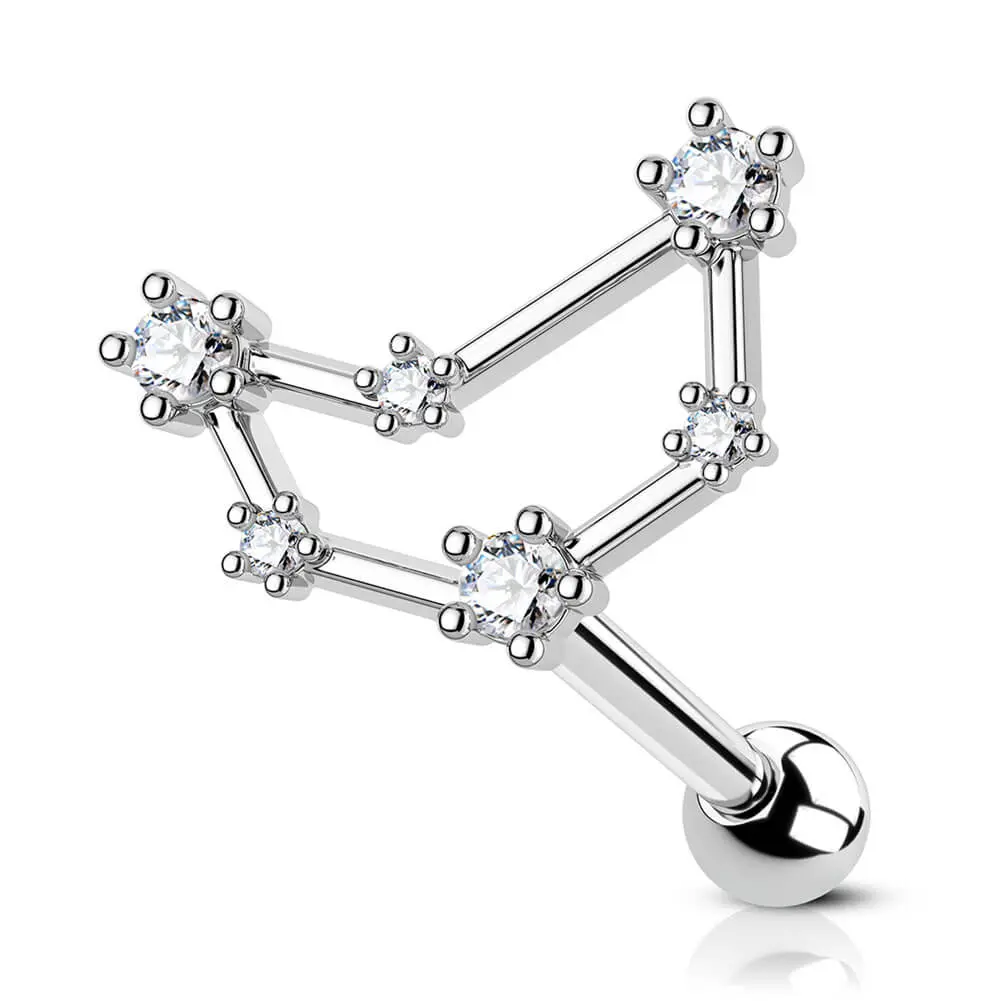 Oufer 16G Zodiac Twelve Star Constellation Cartilage Earring Helix Piercing Jewelry