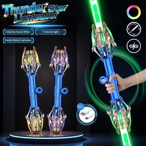 2-in-1 twist lightsaber, automatic retractable LED cold lightsaber FX Sound, sci-fi Cosplay props, Galax cool toys for boys and girls, perfect birthday gift.