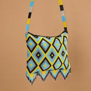 Paparazzi - Festival Beaded Purse in Black & Silver - Handmade by Native American Artisans - Mother Sierra