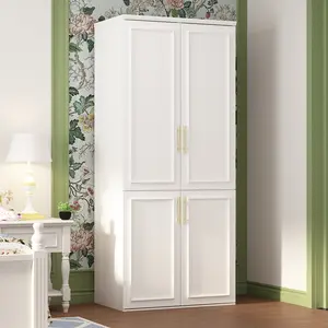 FUFU&GAGA 31.7"W Large Modular Wardrobe Storage Cloest Armoire Cabinet Furniture Organize