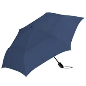 212 MAIN GustBuster 9431NA Wind Resistant Umbrella - 43 in Navy, Auto-Open Auto-Close, Pinch-Safe Comfortable Handle, Strap, Drawstring Bag