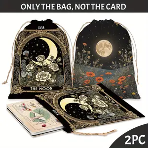 2pcs Tarot Card Party Drawstring Gift Bags Tarot Card Protection Drawstring Bags Dice Storage Bags Card & Jewelry Bags Gift Bags