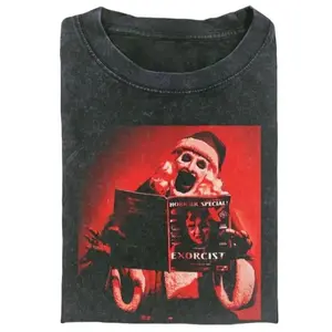 SCARY CHRISTMAS ART CLOWN T-SHIRT, Graphic T-shirt, Y2K 90s Graphic Shirt, gift for her, him, Womenswear Top, funny TShirt, Christmas tshirt