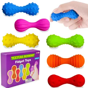 Children Sensory Fidget Toy Ring Set, 6-Piece Finger Twister Toys for Autism Adhd Anxiety Relief, Stress Relief Fidgeting, Classroom Rewards Soft Touch Stress Reliever