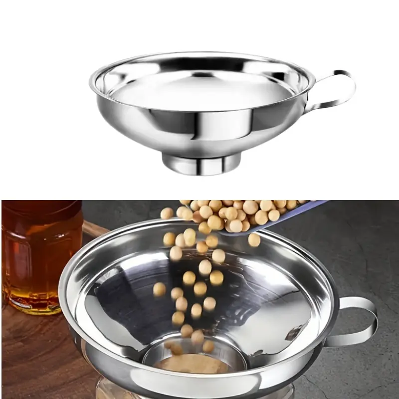 Stainless Steel Canning Funnel, Wide Mouth Kitchen Canning Funnel Compatible with Regular & Wide Mouth Mason Jars, Multipurpose Food Preserving Funnel for Home Canning, Jam, Honey, Spice and Liquid Transfer-MM1