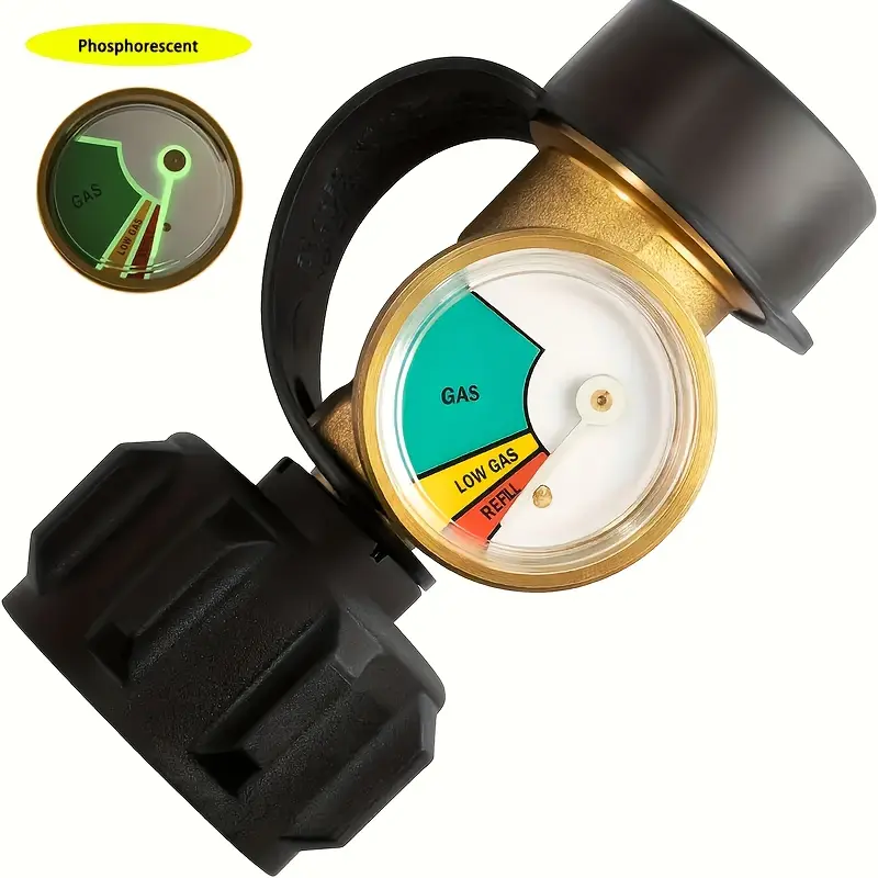 Propane Tank Gauge Level Indicator Leak Detector - Type 1 Connection, 1 Pack, Monitoring Tool for 5-40lb Tanks/Cylinders, Universal for BBQ Gas Grills & RV Campers (Home Supplies)