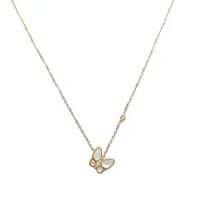 LEYEHOPE Simple Mother-of-Pearl Butterfly Necklace