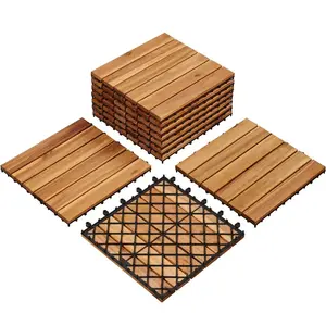 【Durable & Long-Lasting】Yaheetech 27/54/108 PCS Wood Flooring Tiles 12.5X12.5in Wood Plastic Interlocking Flooring Tiles for Outdoor & Indoor Patio Garden Deck Poolside