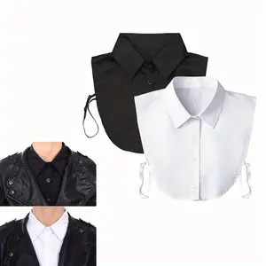 2 Pcs Detachable Fakes Collar, Cotton Half Shirt Dickey, Unisex Fashion Accessories Suitable for Business & Casual Wear, Formal Occasion