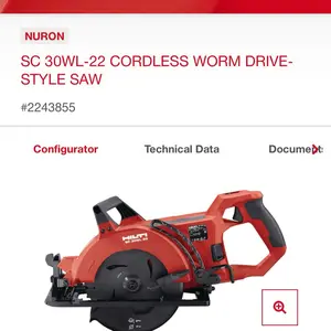 SC 30WL-22 cordless worm drive style saw