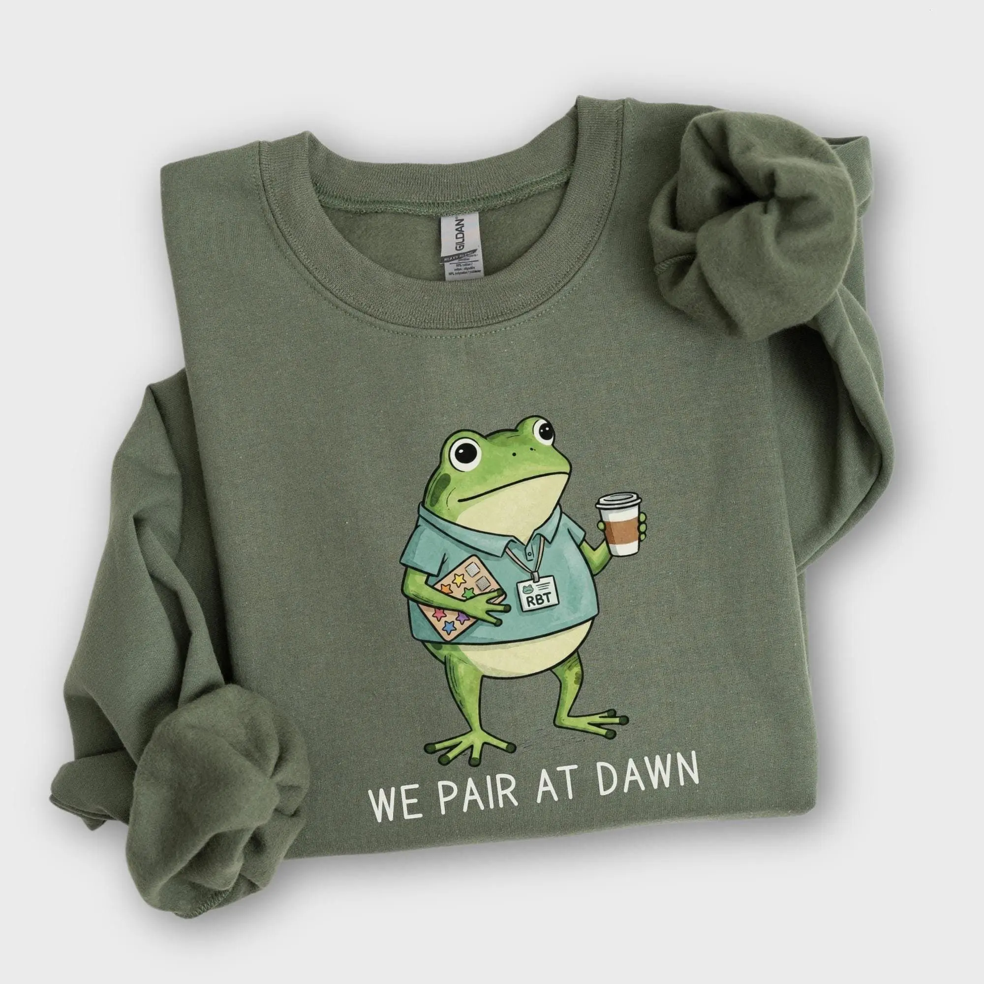 We Pair At Dawn RBT Crewneck T-Shirt & Sweatshirt, Funny Frog Registered Behavior Technician Sweater, Behavior Analysis Crewneck, ABA Therapist Gift