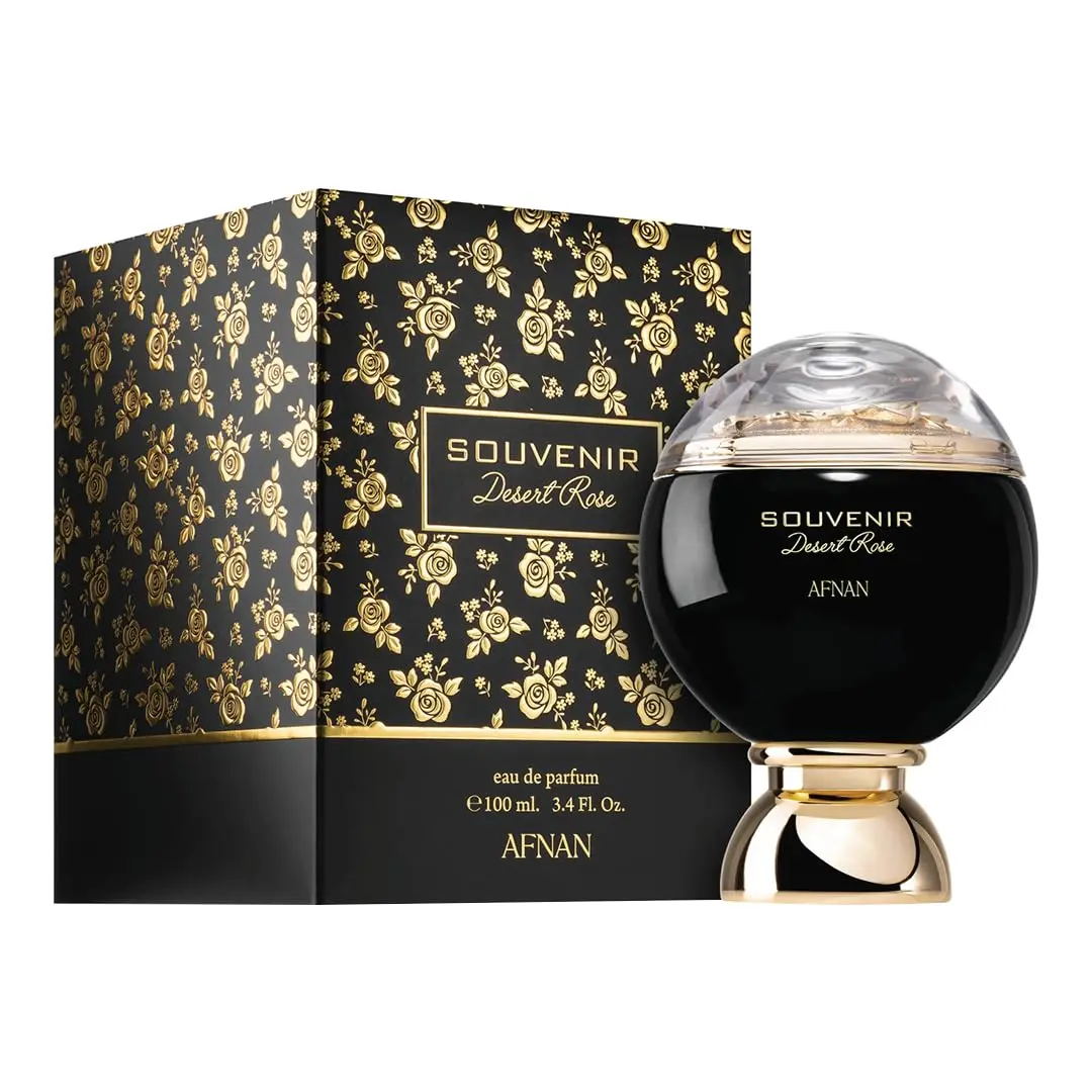 Afnan Souvenir Desert Rose Women's Fragrance Eau de Parfum Spray - Alcohol-Based, 3.4 fl oz Amber Floral Fragrance for Evening Wear (3 to 3.9 fl oz Range)
