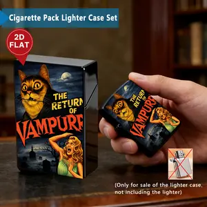 Plastic Cigarette Case, Metal Lighter Shell & Cast Iron Accessory Set with Storage Bag for Husbands (Lighter Accessories for Home Supplies)