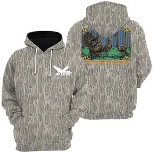 Outdoors Turkey Hunting Camo Shirt – Wild Turkey Graphic Tee, Soft Cotton Blend Shirt, Camo T-Shirt, Sweatshirt, Hoodie with Tree Print, Long Sleeve Outdoor Hunting Pullover Hooded