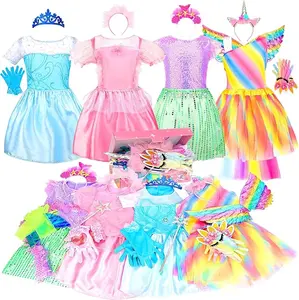 Princess costume gift set for little girls, perfect for princess dress-up toys, party, birthday gifts.