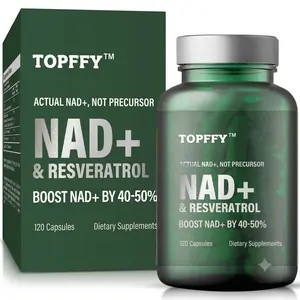 NAD+ & Resveratrol – True NAD+ Molecule (Not a Precursor) – Supports Cellular Energy, Focus & Healthy Aging – 120 Capsules – Dietary Supplement