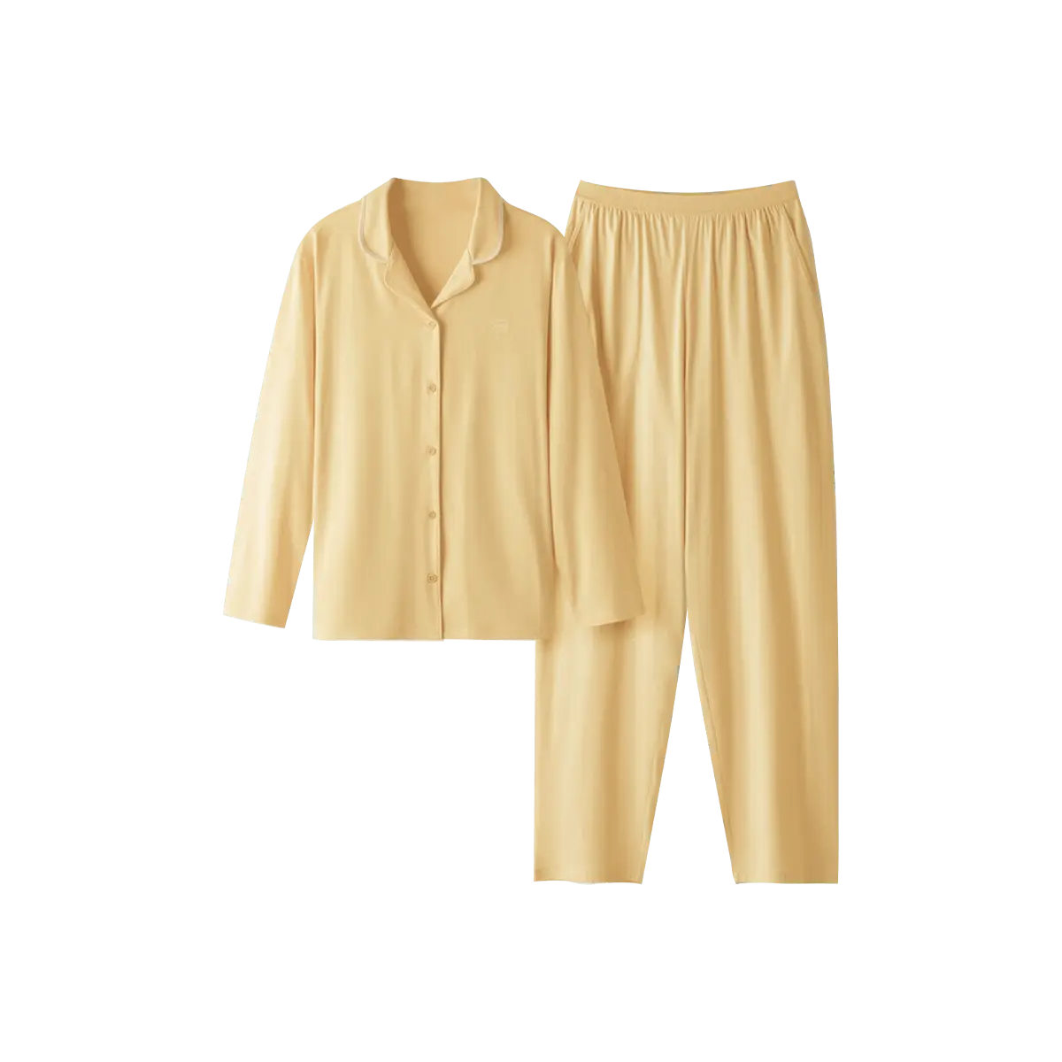 Bananain Women's Button Up Pajamas Set Loungewear 301S Yellow M