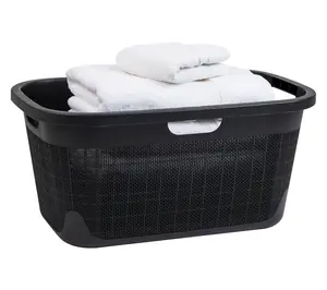 Mind Reader 40L Linen Design Laundry Basket