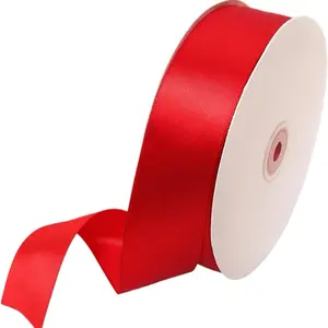 Satin Ribbons 1.5” Single Face 50 Yards - Assorted Colors in Red, Blue, Beige, Pink, and Purple