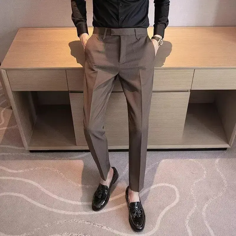 Men's Formal Suit Pants, Business Office Trousers, Tailored Slim Fit, Professional Work Wear Essential