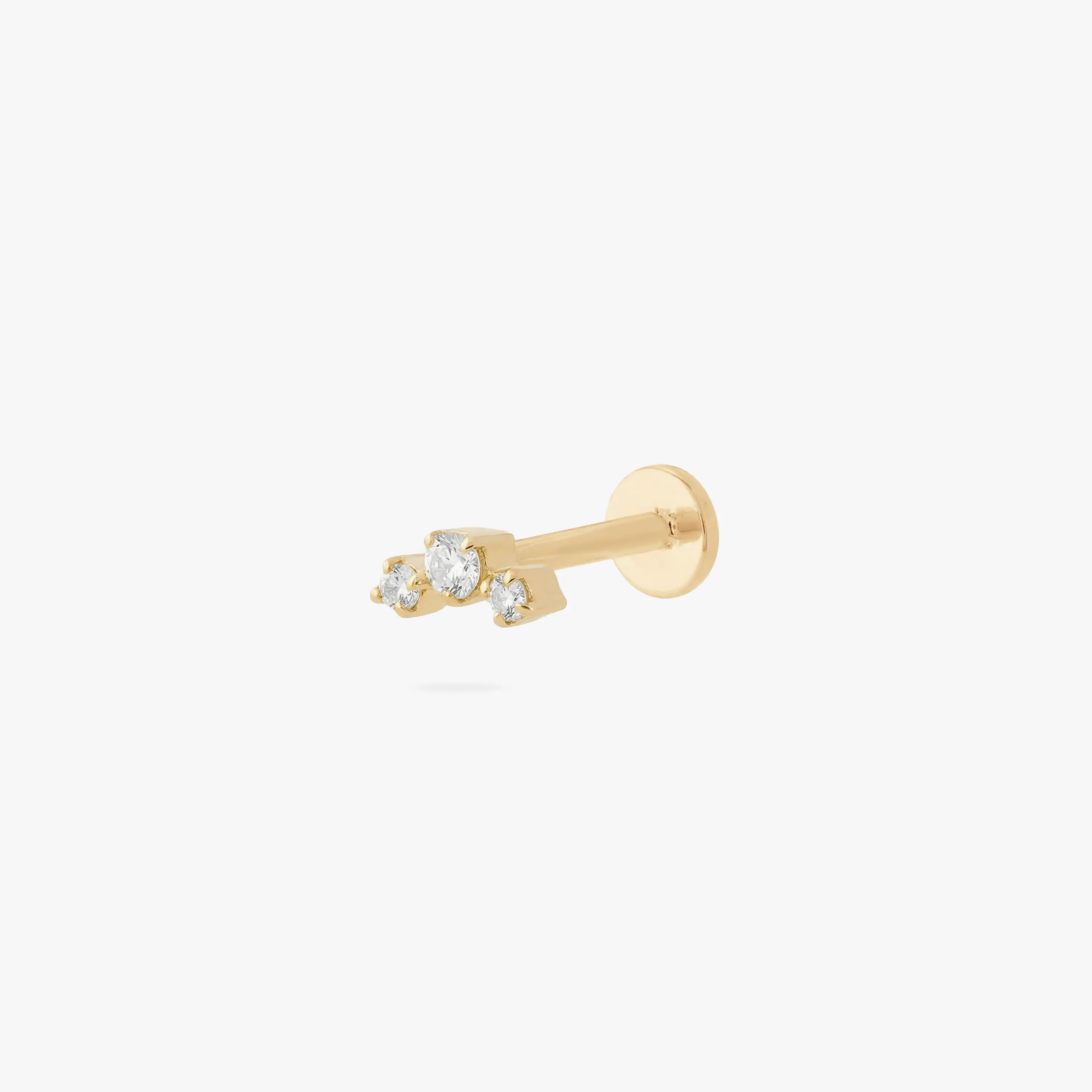 Studs Micro Cluster Flatback Stud Earring, Single 18G 6mm No-Poke Post for Healed Piercings and Comfortable 24/7 Wear