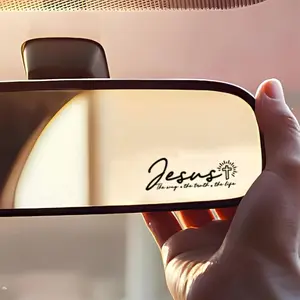 Jesus' Way, Truth and Life rearview mirror sticker decals with funny Christian Bible verses for water bottles, laptops, windows, car rearview mirrors, refrigerator magnets, motorcycles and more.